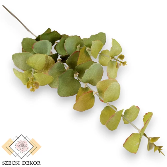 Mű eucalyptus cinerea szál selyem 74 cm - zöld szemből