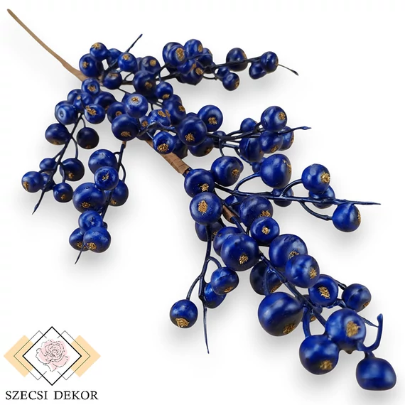 Mű kökény ág hungarocell 74 cm - sötétkék szemből