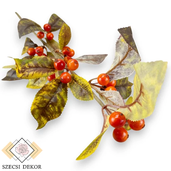 Mű mocsári magyal ág 56 cm - narancs szemből