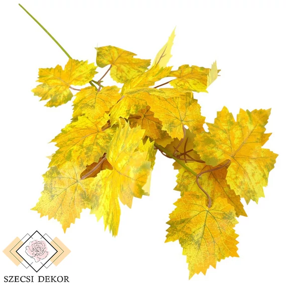 Mű juhar ág közepes selyem 69 cm - sárga szemből