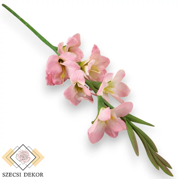 Mű kardvirág szál gumi 92 cm - babarózsaszín szemből