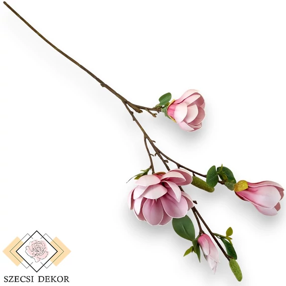 Mű magnólia ág kerek telt polifoam 89 cm - rózsaszín ferde