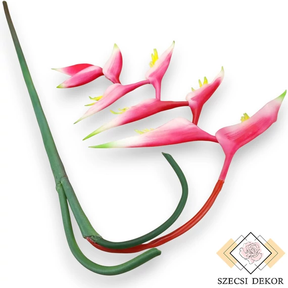 Mű heliconia chartacea szál gumi 85 cm - pink szemből
