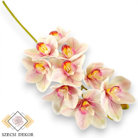 Mű csónakorchidea szál nagy polifoam 74 cm - színes szemből