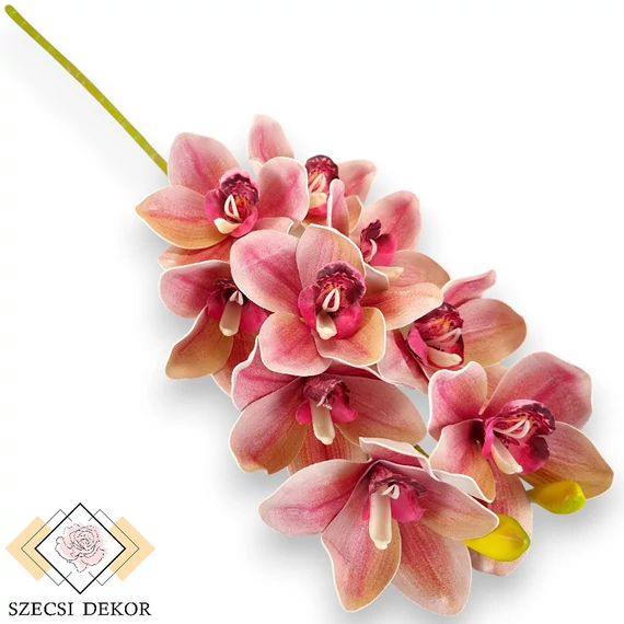 Mű csónakorchidea szál nagy polifoam 74 cm - rózsaszín szemből