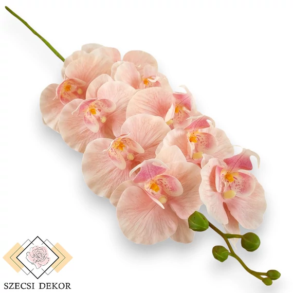 Mű fodros phalaenopsis szál bevonatos 96 cm - pompadúr-rózsaszín szemből