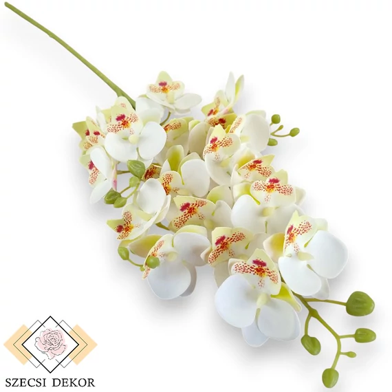 Mű lepkeorchidea szál bevonatos 75 cm - törtfehér szemből