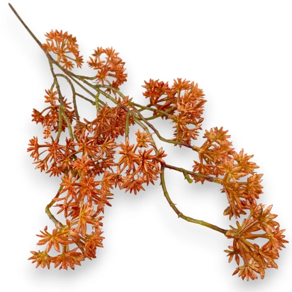 Mű zöld thapsia tenuifolia szál 69 cm - narancs szemből