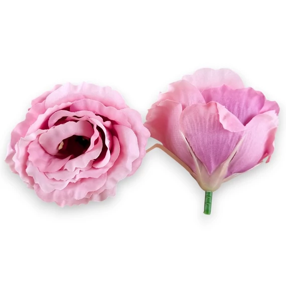 Mű eustoma fej selyem 7 cm 24 db - rózsaszín szemből
