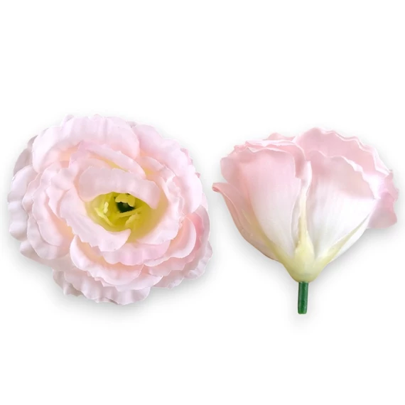 Mű eustoma fej selyem 7 cm 24 db - babarózsaszín szemből