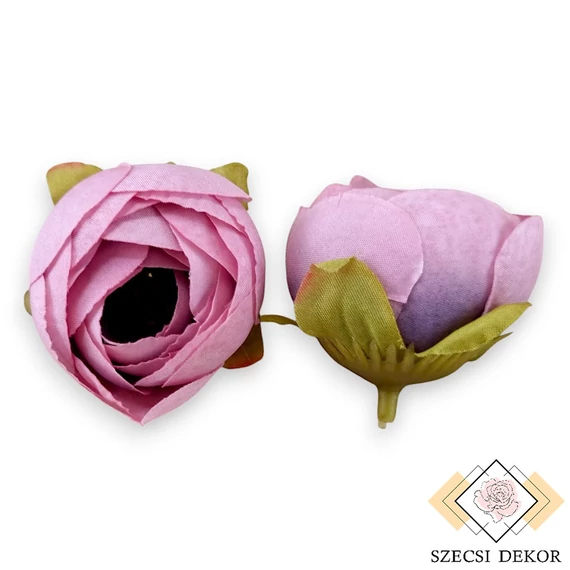 Mű boglárka fej selyem közepes 4 cm 24 db - erikaviola szemből