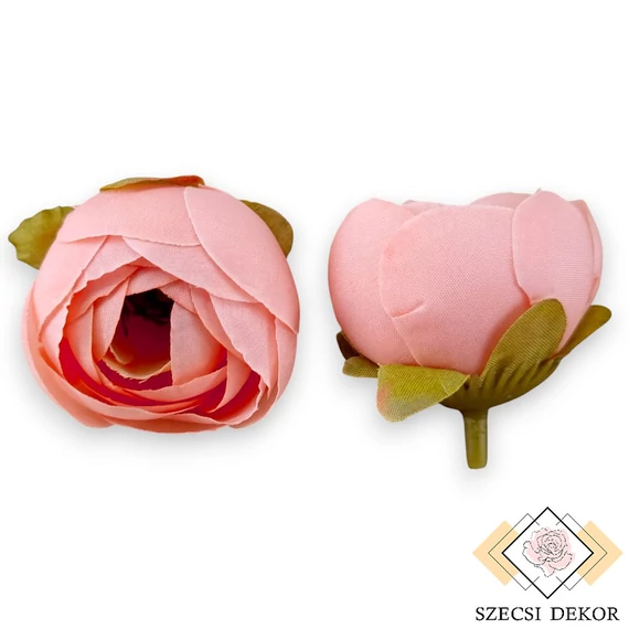 Mű boglárka fej selyem közepes 4 cm 24 db - pompadúr-rózsaszín szemből