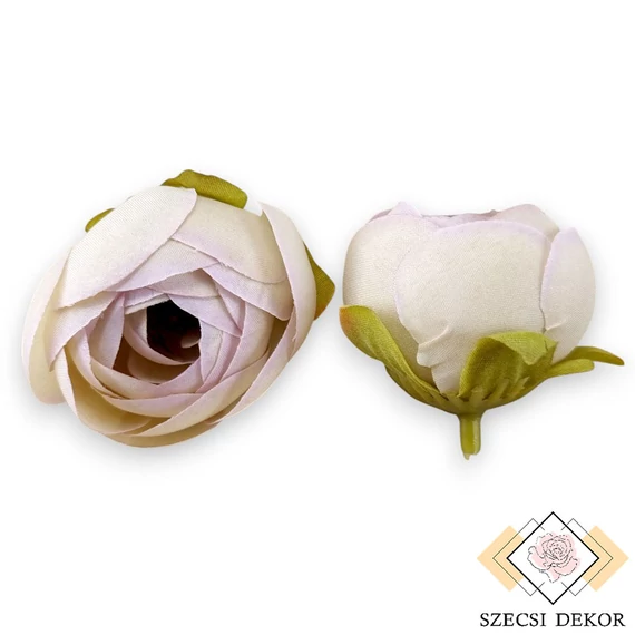 Mű boglárka fej selyem közepes 4 cm 24 db - bézs-lila szemből