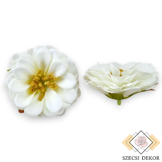 Mű rézvirág csomag selyem 6 cm 12 db - fehér szemből