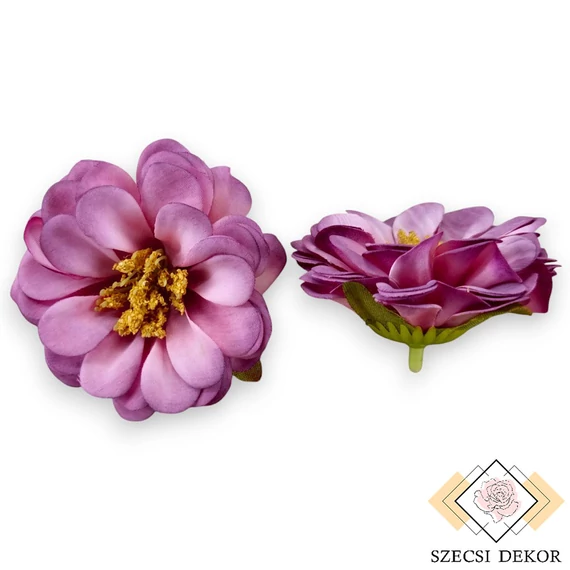 Mű rézvirág csomag selyem 6 cm 12 db - bíbor szemből