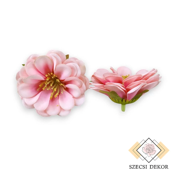 Mű rézvirág csomag selyem 6 cm 12 db - rózsaszín szemből