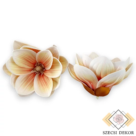 Mű magnólia fej tripla polifoam 10 cm 6 db - narancs szemből