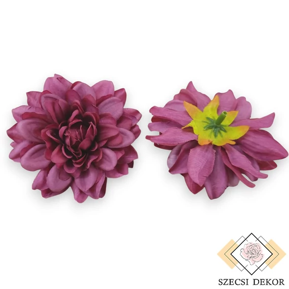 Mű dália csomag selyem közepes 7,5 cm 12 db - bíbor szemből