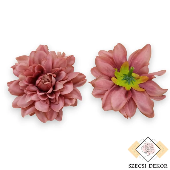 Mű dália csomag selyem közepes 7,5 cm 12 db - must szemből