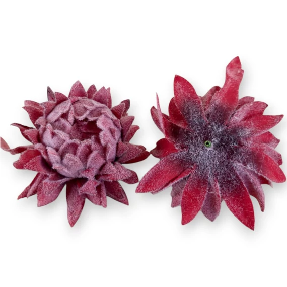 Mű protea fej flokkolt 9 cm - vörös darab