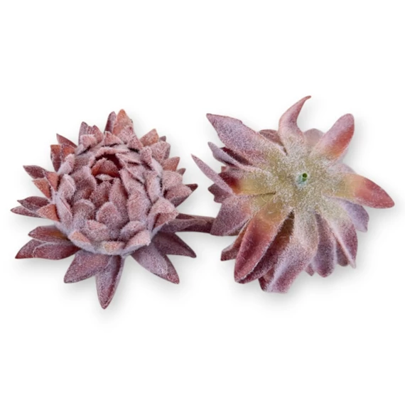 Mű protea fej flokkolt 9 cm - mályva darab