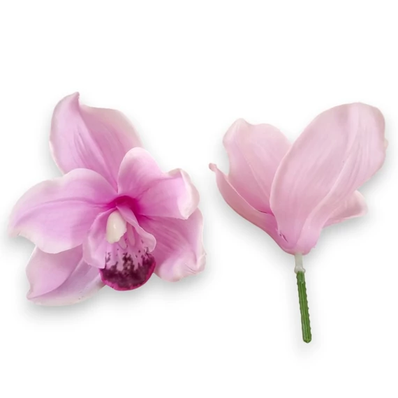 Mű cymbidium fejek tálcán 40 db szatén 12 cm - erikaviola darab