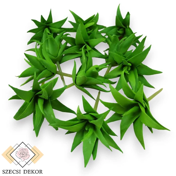 Mű mini aloe vera csomag gumi 12 db 10 cm - zöld mind
