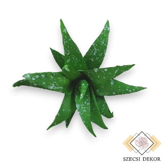 Mű mini aloe vera gumi 10 cm - zöld pöttyös szemből