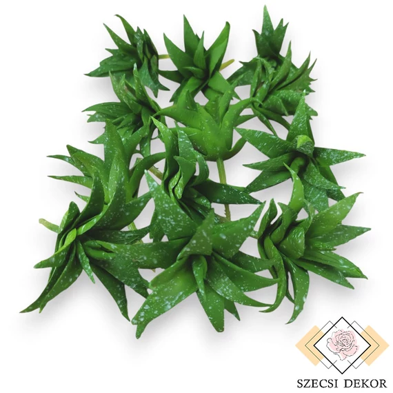 Mű mini aloe vera csomag gumi 12 db 10 cm - zöld pöttyös mind