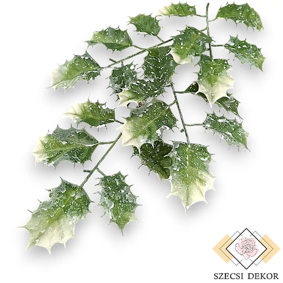 Mű zöld magyal ág 65 cm - hamvas szemből