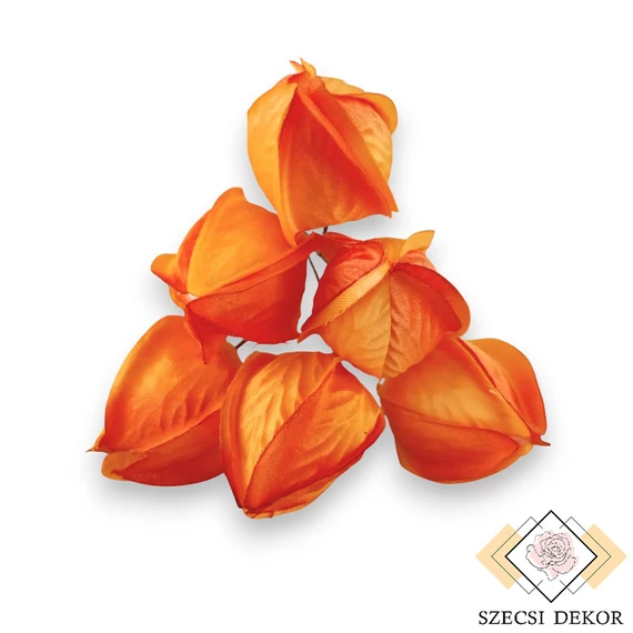 Mű lampionvirág pikk 6 db 14 cm - narancs szemből