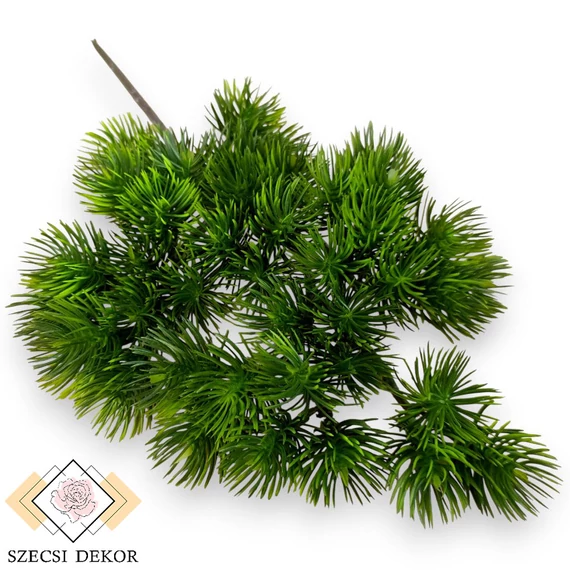Mű zöld libanoni cédrus ág 38 cm - zöld szemből