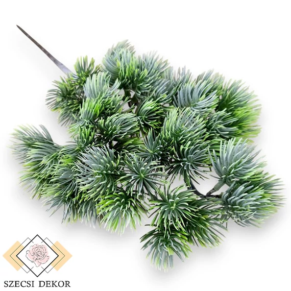 Mű zöld libanoni cédrus ág 38 cm - hamvas szemből