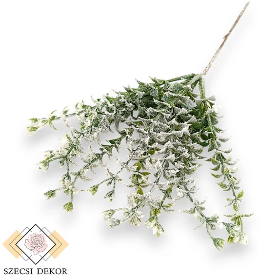 Mű zöld lotus hirsutus ág 34 cm - havas szemből