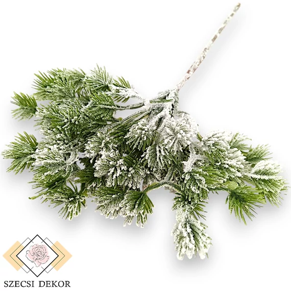 Mű zöld cyperus strigosus ág 29 cm - havas szemből