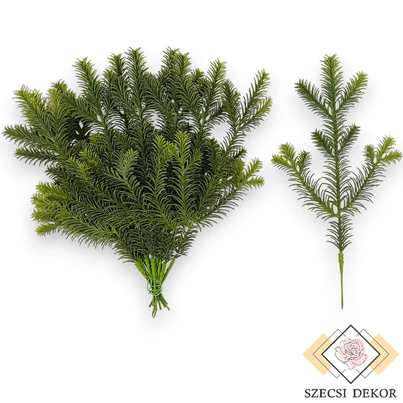 Mű zöld szitka luc köteg 12 szál 30 cm - zöld szemből