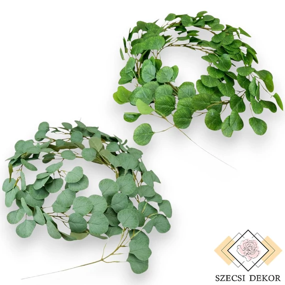 Mű eucalyptus polyanthemos girland selyem 200 cm szemből