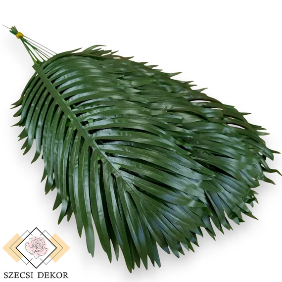 Mű kencia-pálma köteg 12 szál selyem 52 cm - sötétzöld szemből