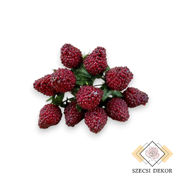 Mű szeder pikk 12 db 11 cm - bordó szemből