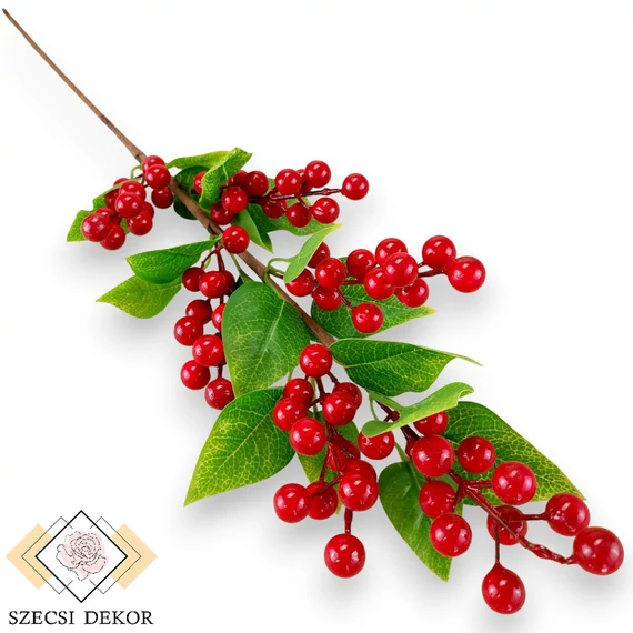 Mű cseresznyeszilva ág hungarocell 70 cm - vörös szemből