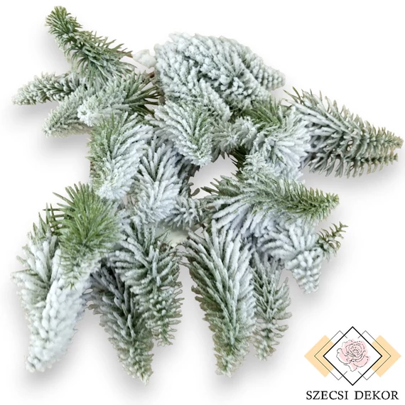 Mű zöld kínai szúrósfenyő csomag 6 db 21 cm - havas összes