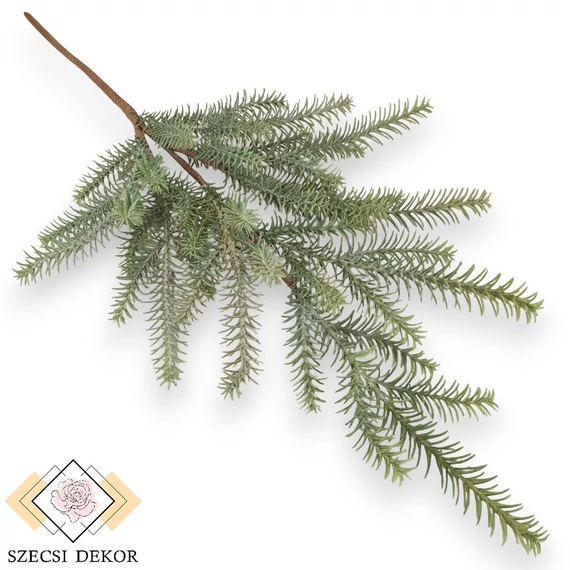 Mű zöld szúrós luc ág nagy 78 cm - hamvas szemből