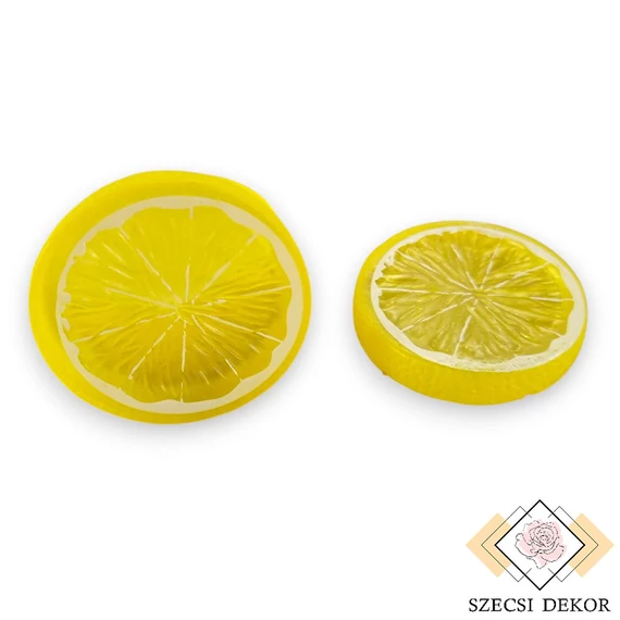 Mű zöld citrom karika 5 cm - sárga darab