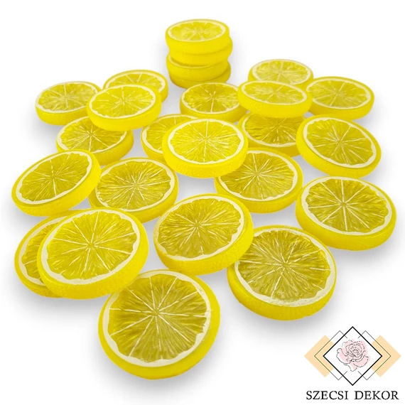 Mű zöld citrom karika csomag 25 db 5 cm - sárga összes