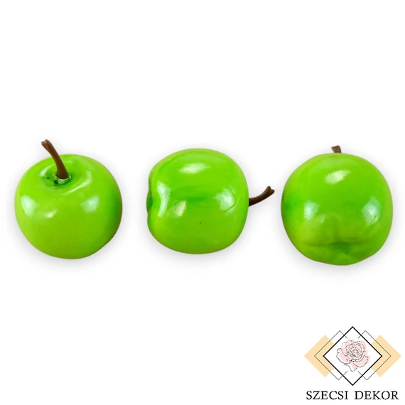 Mű alma kicsi hungarocell 3 cm - világoszöld szemből