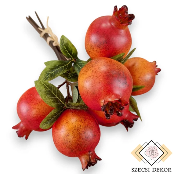 Mű gránátalma köteg 3 szál 34 cm - piros szemből