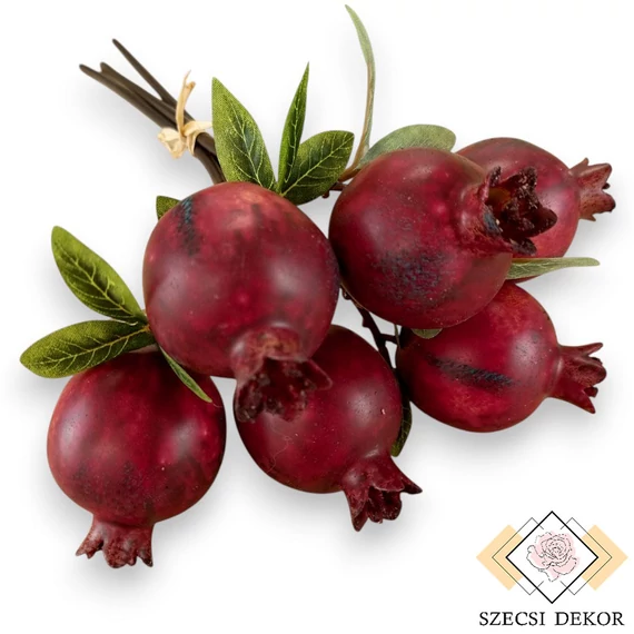Mű gránátalma köteg 3 szál 34 cm - kosenilvörös szemből