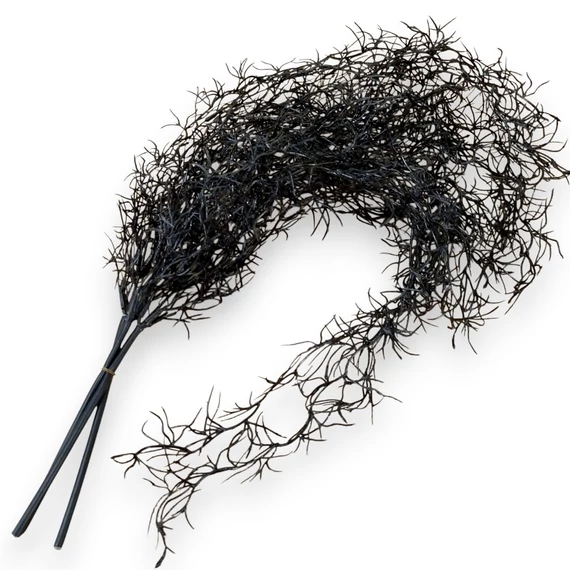 Mű tillandsia köteg futó gumi 3 szál 69 cm - fekete szemből