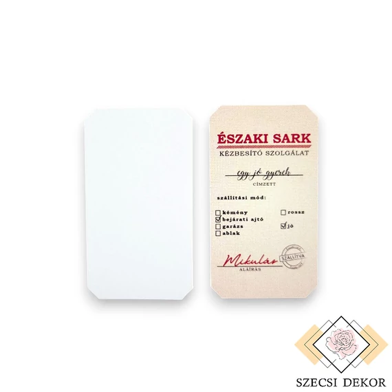 Dekor kártya álló téglalap - Északi sark krém közeli