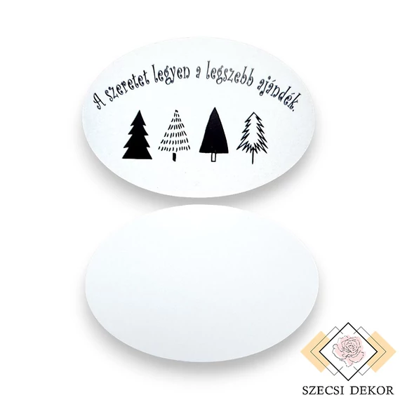 Dekor kártya ovális - minimalista idézet közeli